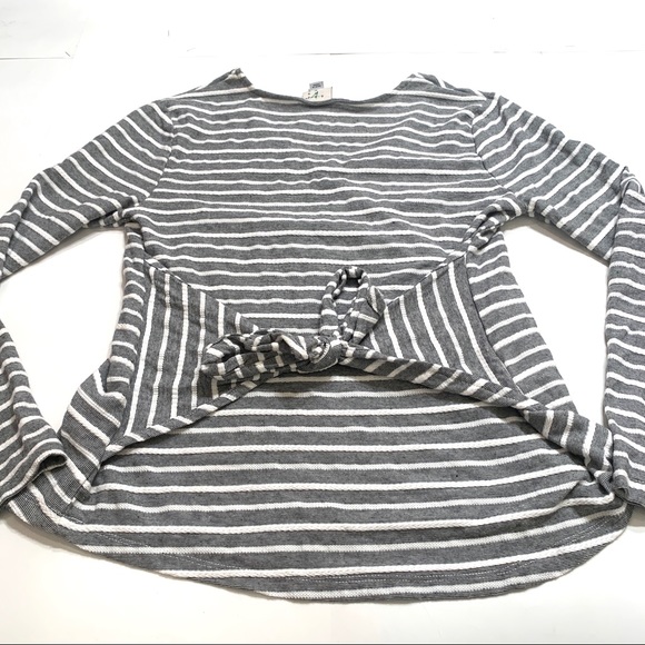 A New Day Black and White Striped Tie Back Top - Picture 7 of 7